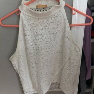 crop white tank top